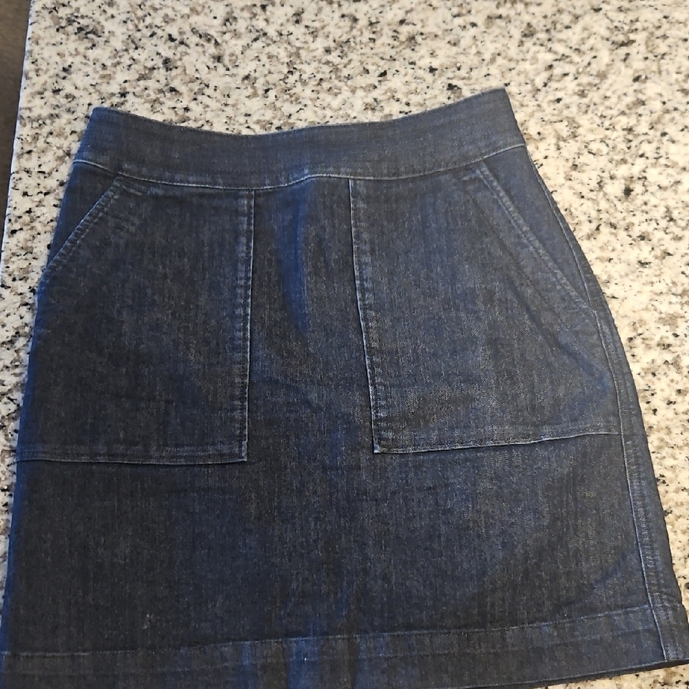 LOFT Dark Blue Denim Mini Skirt